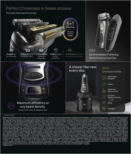 BRAUN 9675cc graphite - Top Rasierer neueste Series 9 PRO+