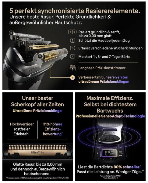 BRAUN 9677cce silber - Top Rasierer neueste Series 9 PRO+