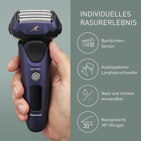 Panasonic Serie 800 ES-LV67 Nass & Trockenrasierer, 5fach Scherkopf, Linearmotor