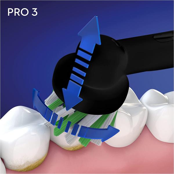 Oral-B Pro 3 3000 Elektrische Zahnbürste Black Edition mit 360° Andruckkontrolle
