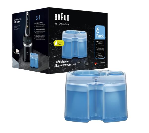 Braun 6er Pack Reinigungskartuschen 3in1 ShaverCare für alle Smart Care Center von Braun